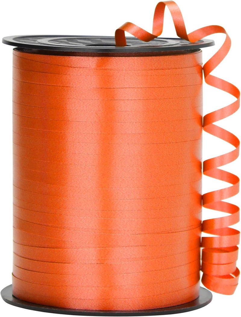 OMISELIO Orange Curling Ribbon - 500 Yard, 3/16" Gift Wrap Ribbon for Halloween, Christmas - Image 1